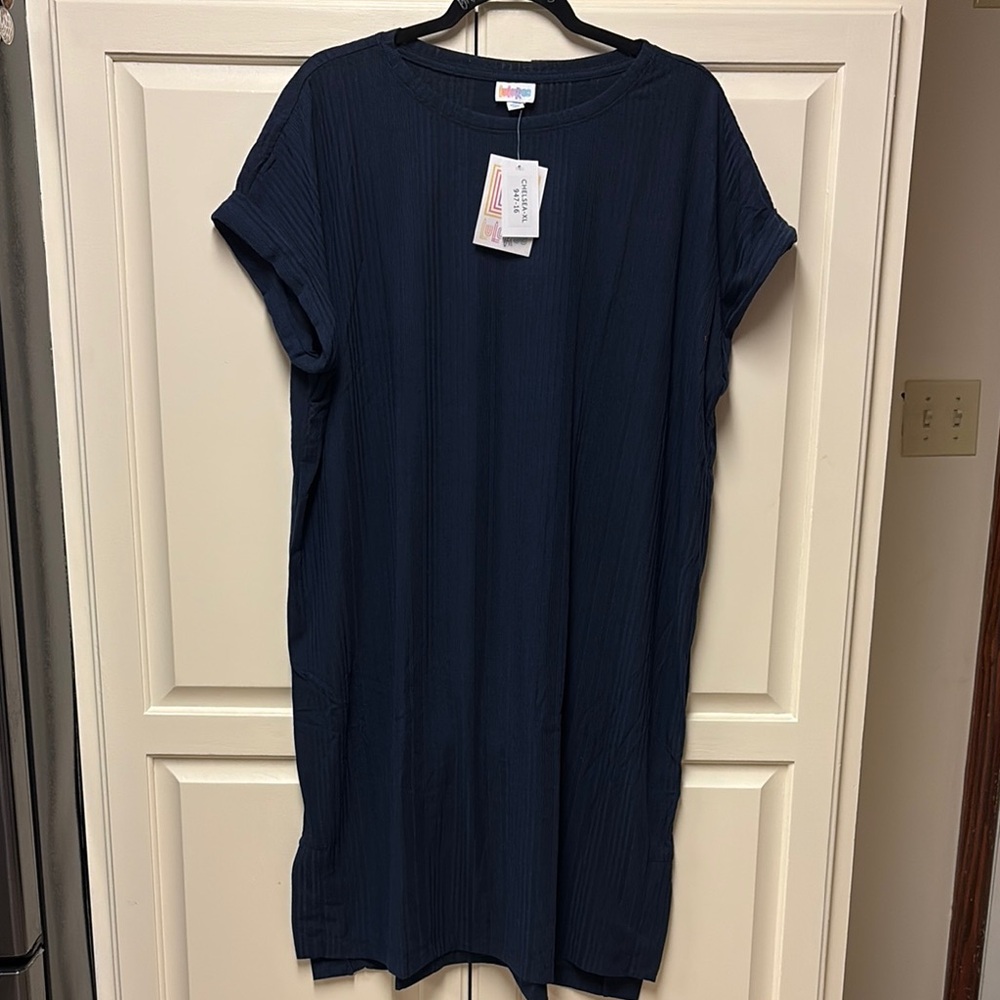 NWT LuLaRoe Navy Blue Short Sleeve Dress